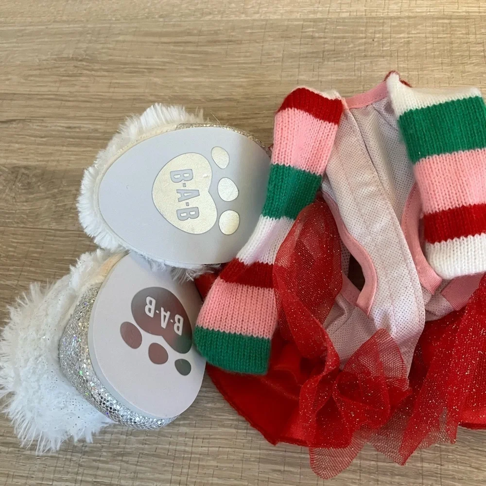 Build A Bear Winter Striped Dress with Shoes